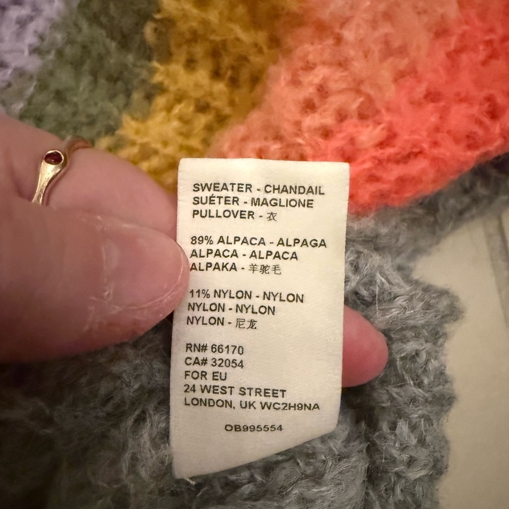 Free People See The Rainbow Wool Alpaca
Eyelash Oversized Sweater Size XS - Picture 7 of 7